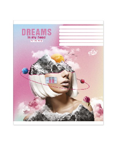 Зошит на 60 аркушів у лінію «Мікс дівчата», №2233, ТМ Brisk