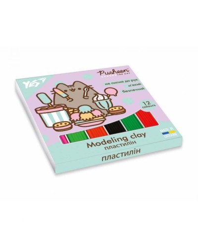 Пластилін «Pusheen» на 12 кольорів зі стеком, 240 г, ТМ Yes