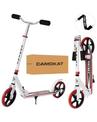 Самокат, алюм+сталь, 2-колісний, колеса ПУ 200 мм, кермо регулюється, підніжка, підстав., складний