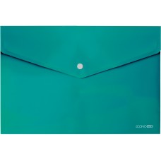 Папка-конверт на кнопці А4 180 мкм прозора з фактурою «глянець» бірюзова, ТМ Economix