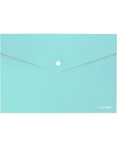 Папка-конверт на кнопці А4 180 мкм с фактурой «глянець» м'ятна, ТМ Economix