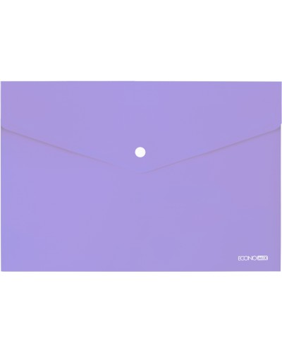 Папка-конверт на кнопці А4 180 мкм прозора, фактура «глянець» лавандова, ТМ Economix