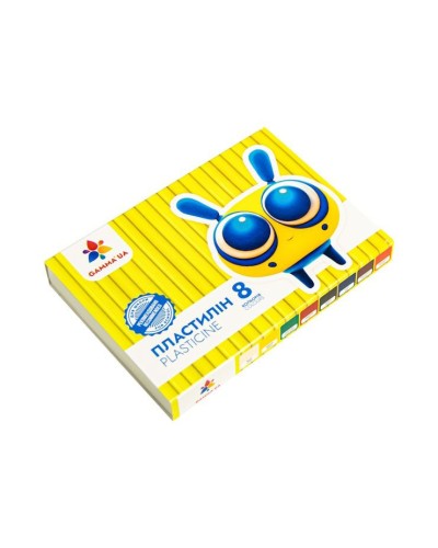 Пластилін дитячий «Захоплення» на 8 кольорів зі стеком, 128 г