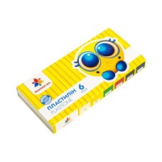 Пластилін дитячий «Захоплення», 6 кольорів, 96 г, стек