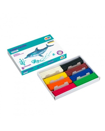 Пластилін дитячий «Мозаїка» на 8 кольорів, 96 г, Творчість