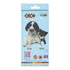 Олівці «Собаки та коти» на 12 кольорів шестигранніі, SMART