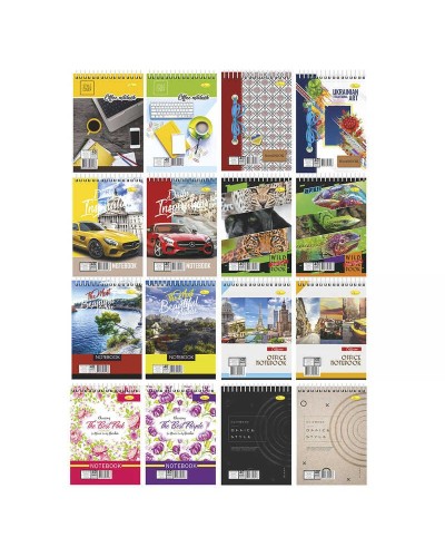 Блокнот «Патріотичний» А5 80 аркушів у клітинку на спіралі зверху, катронна обкладинка, ТМ Апельсин