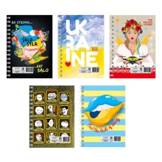 Блокнот «Патріотичний» А6 на 80 аркушів у клітинку на спіралі збоку з катронною обкладинкою, ТМ Апельсин