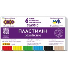 Пластилін «CLASSIC» на 6 кольорів 120 г, ТМ ZiBi