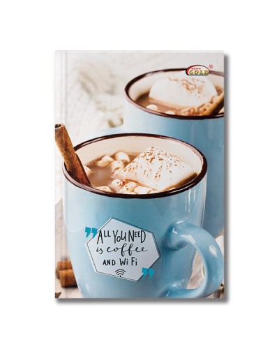 Блокнот «Gold» А5 на 96 аркушів у клітинку з твердою ломінованою обкладинкою, ТМ Gold Brisk