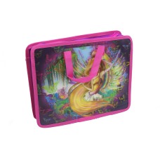 Папка-портфель «Фея» А4 на блискавці з тканинними ручками, ТМ Leader