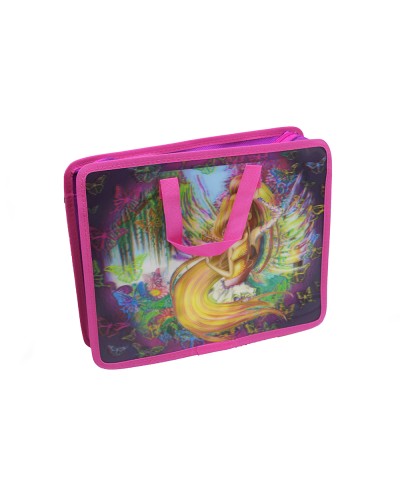 Папка-портфель «Фея» А4 на блискавці з тканинними ручками, ТМ Leader