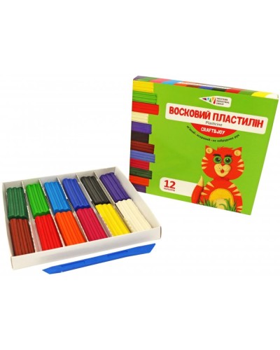 Пластилін восковий на 12 кольорів, 144 г, ТМ Гамма-Н