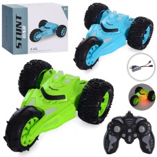 Машинка, р/к, 2,4G, акум, трюкова, 24см, світло, USB зарядний, в асортименті, в кор-ці, 27,5-23,5