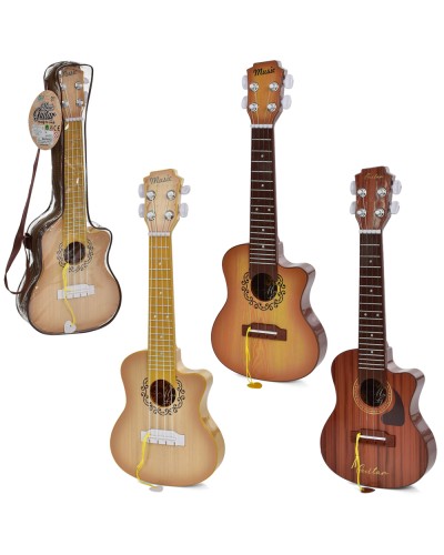 Гітара 49 см на 4 струни з медіатором, в асортименті, у коробці 50х19х5 см