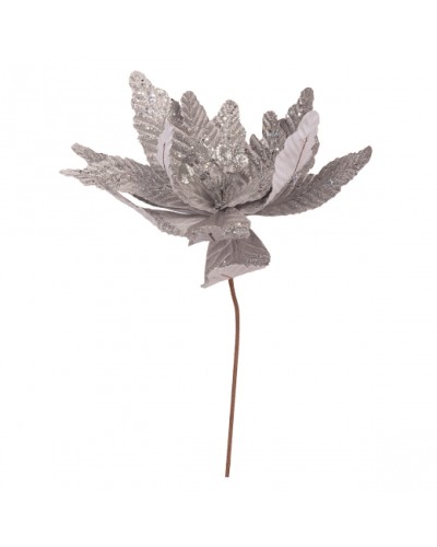 Квітка декоративна Novogod'ko Пуансетія, срібло, 40 см