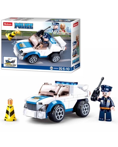 Конструктор «Поліцейський джип» на 90 деталей та фігурка, у коробці 19х14,5х4,5 см, SLUBAN