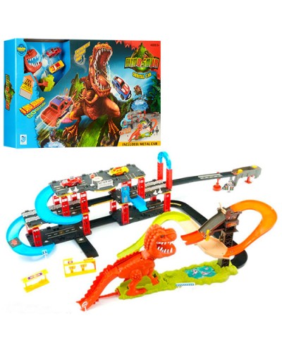 Трек «Динозавр» з 2 машинками та звуком, на батарейці, у коробці 75х39х8,5 см