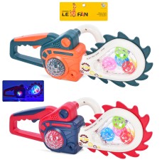 Бензопила 32 см зі звуком, світлом та рухомими деталями, на батарейці, в асортименті, у коробці 40х20х10 см