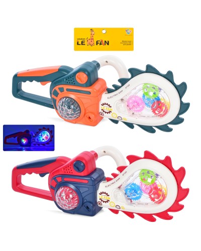 Бензопила 32 см зі звуком, світлом та рухомими деталями, на батарейці, в асортименті, у коробці 40х20х10 см