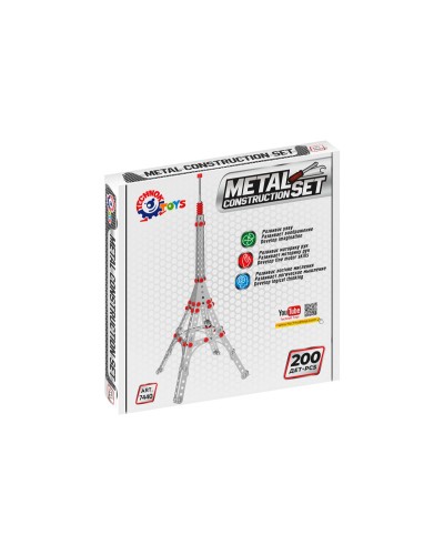 Конструктор металевий «Вежа» з 200 деталей, у коробці 19х19х3,5 см, ТМ Технок