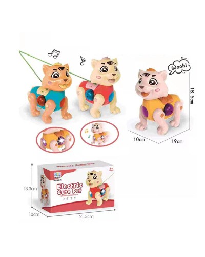 Тигреня музичне зі світлом та звуком, рухається, в асортименті, у коробці 21,5х10х13,3 см