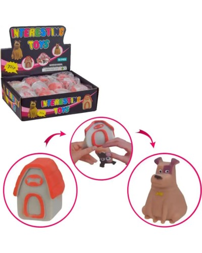 Антистрес-вивернушка «Собачка-будка», 12 шт в дисплей-боксі