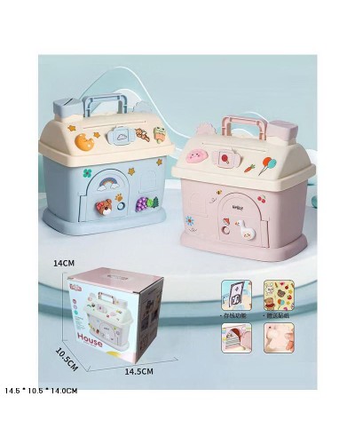 Скарбничка-будиночок, стікери, в асортименті, короб.14х10,5х14,5 см