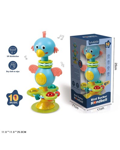 Брязкальце музичне з присоскою та рухомими частинами, у коробці 11х25х11 см