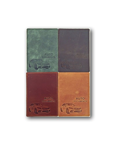 Обкладинка «ID AUTO Documents» 95х135 мм зі шкіри, в асортименті