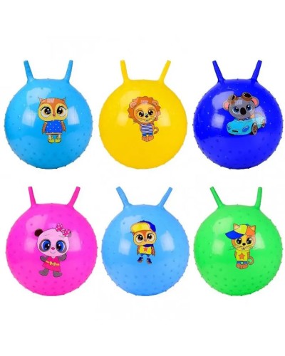 М'яч для фітнесу з ріжками та шипами 55 см 400 г, в асортименті