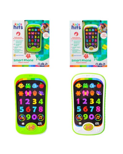 Телефон музичний розвиваючий, на батарейках, в асортименті, у коробці 23х5х18.5, Kids Hits