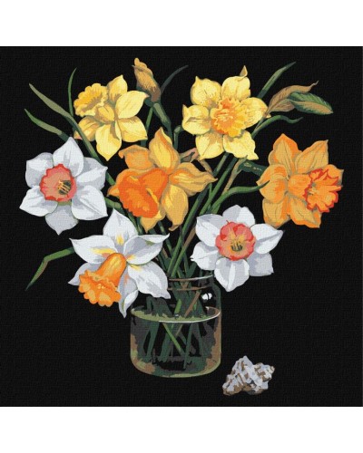 Картина за номерами «Сонячні нарциси» 40х40 см, ТМ Ідейка