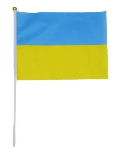Прапорець «Україна» з паличкою 14х21 см, ТМ Leader