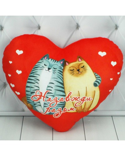 Подушка «Серце-котик» 40х40 см, ПП Копиця