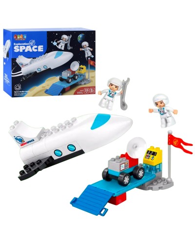 Конструктор JDLT «Космічний корабель», 35 деталей, місяцехід, база, фігурки, у коробці 36х28х8,5 см
