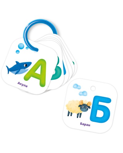 Картки на кільці « Абетка» з 24 елементів, ТМ Vladi Toys