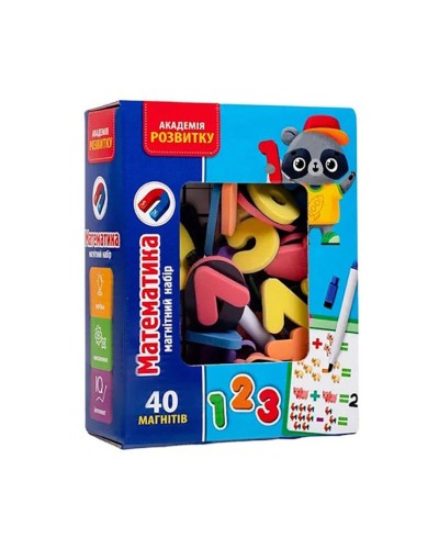 Гра настільна «Математика» з 6 каток, 40 магнітів та маркера, у коробці 13х6х17 см, ТМ Vlady Toys