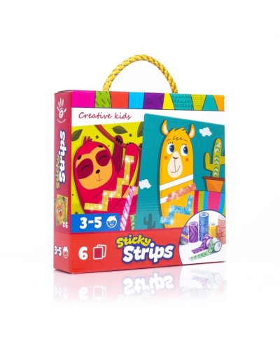 Набір для творчості «Sticky strips. Лама» на 6 картинок, у коробці 24х5,5х23,5 см, ТМ Vladi Toys