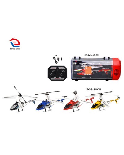 Вертоліт 20 см р/к на акумуляторі зі світлом, USВ та гіроскопом, в асортименті, у коробці 28х12х9 см