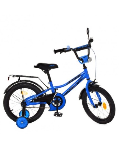 Велосипед дитячий «PROF1 Prime» з колесами 16 дюймів дзеркалом дзвінком та ліхтарем, синій