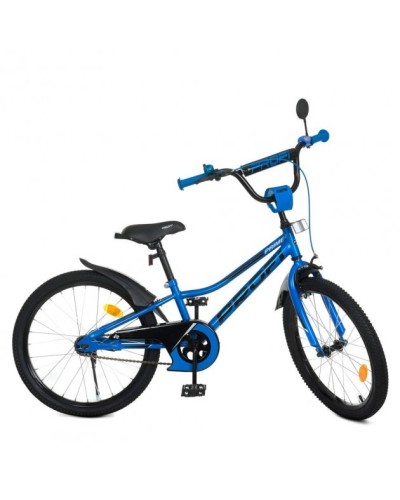 Велосипед «PROF1 Prime», дитячий, 20 д., ліхтар, дзеркало, підніжка, синій