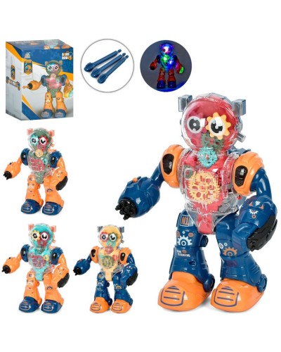 Робот 25 см зі світлом, звуком та рухомими деталями, ходить, стріляє, на батарейці, в асортименті, у коробці 25х19 см