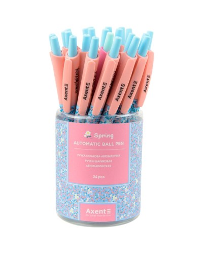 Ручка «Spring» кулькова автоматична синя, TM Axent