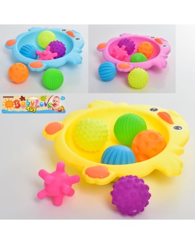 Набір для купання «Пташка»: ємність 28 см та 6 м'ячів-пищалок по 6 см, в асортименті, у пакеті 31х35х6 см