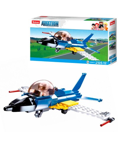 Конструктор «Літак» на 116 деталей з фігуркою, у коробці 23,5х14х4,5 см, SLUBAN