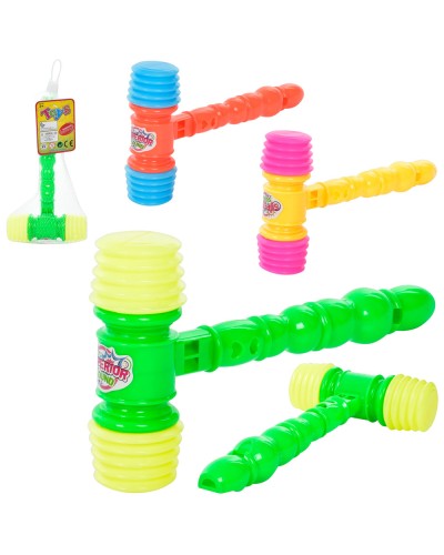 Молоточок 22 см, свисток, пищалка, в асортименті, сітка 13х29х4 см