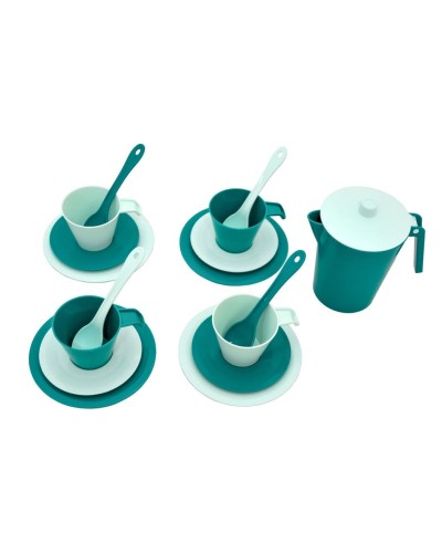 Іграшковий кавовий набір «Релакс» з 17 предметів, у сумці (ціан), TМ Тигрес