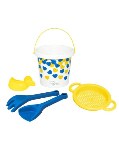 Набір для піску «Українське сердечко» з 5 елементів з термонаклейкою, TМ Тигрес