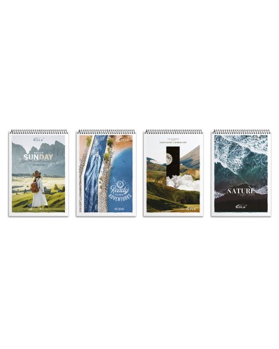 Блокнот «Аdventures» А6 на 48 аркушіву клітинку на спіралі зверху, №6775, ТМ Brisk